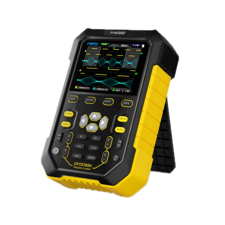 FNIRSI Oscilloscopio digitale a doppio canale portatile piccolo a fluorescenza 2 in 1, spina americana, Yellow, Blue FNIRSI Oscilloscopio digitale a doppio canale portatile piccolo a fluorescenza 2 in 1, spina americana, Yellow, Blue